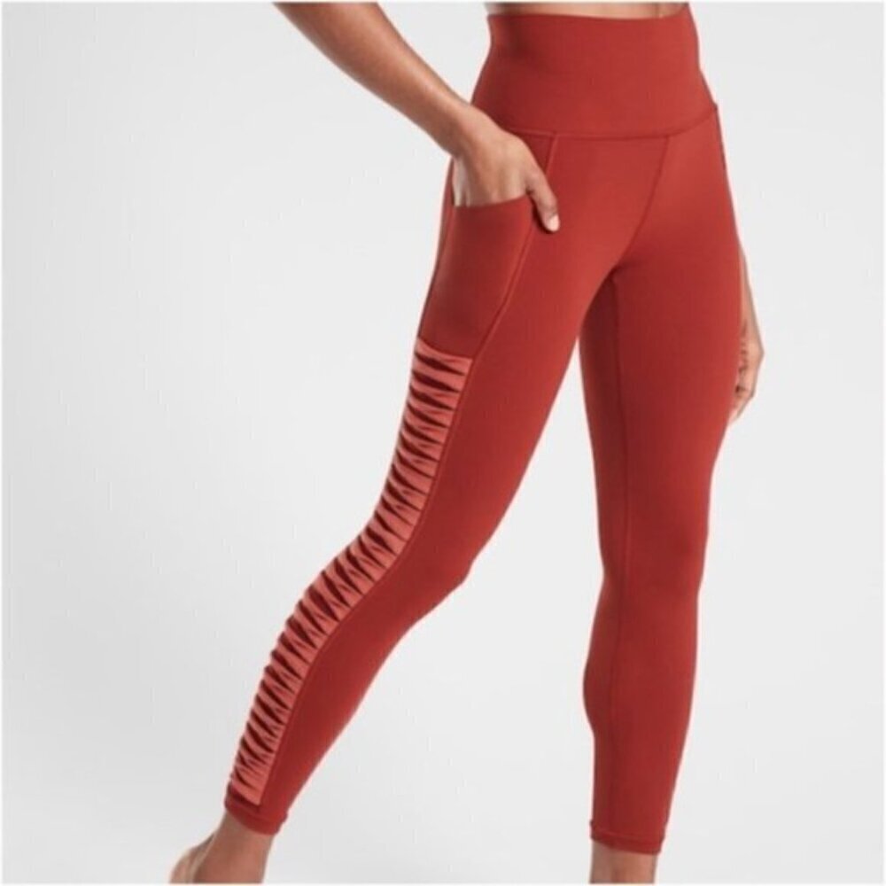 ❤️ ATHLETA red leggings Salutation Powervita 7/8 Legging